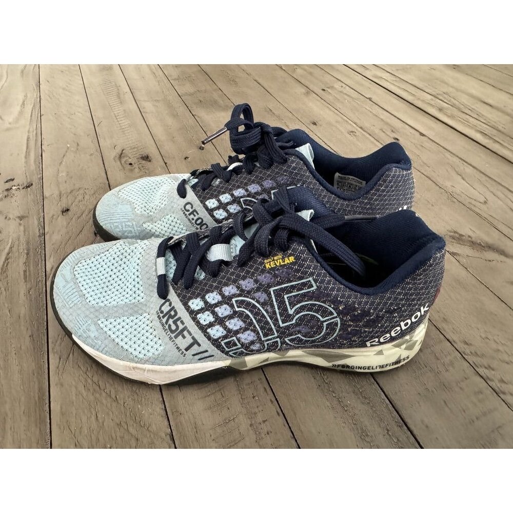 Reebok Womens Crossfit J5 Kevlar Nano 5.0 Shoes Gym Workout Size 5 Blue